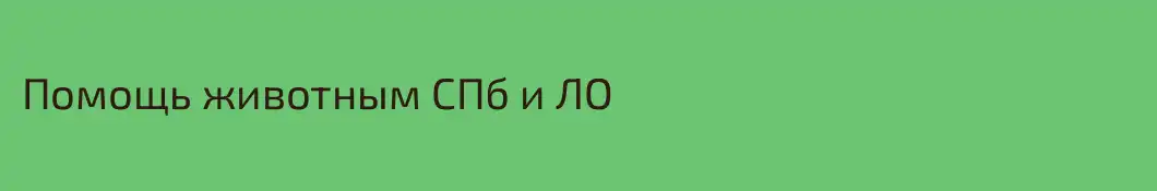 Помощь животным СПб и ЛО